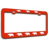 imageMetal License Plate Frame Black Bear Chrome Heavy Duty Steel Tag Holder Car Accessories Chrome 2 Holes 1 FrameRed 2 Holes