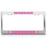 imageMetal License Plate Frame Breast Cancer Survivor Pink Ribbon Car Accessories Stainless Steel 2 Holes