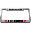 imageSpeedy Pros License Plate Frame Happiness is Being A Grandma Zinc Weatherproof Car Accessories Chrome 2 Holes 1 FrameChrome 2 Holes