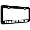 imageSpeedy Pros Metal License Plate Frame Blessed God Religious Jesus Christ Metal Tag Holder Car Accessories Chrome 2 Holes 1 FrameBlack 2 Holes