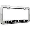 imageSpeedy Pros Metal License Plate Frame Blessed God Religious Jesus Christ Metal Tag Holder Car Accessories Chrome 2 Holes 1 FrameStainless Steel 2 Holes
