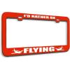 imageSpeedy Pros Metal License Plate Frame Id Rather Be Flying Metal A Tag Holder Car Accessories Black 2 Holes 1 FrameRed 2 Holes