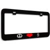 imageSpeedy Pros Metal License Plate Frame Peace Love Music Metal Heavy Duty Chrome Tag Holder Car Accessories Chrome 2 Holes 1 FrameBlack 2 Holes