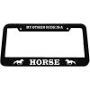 imageSpeedy Pros My Other Ride is A Horse Style 2 Zinc Metal License Plate Frame Car Auto Tag Holder  Black 2 Holes