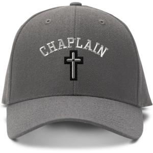 imageBaseball Cap Christain Chaplain Cross Embroidery Dad Hats for Men ampamp Women 1 SizeGray