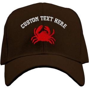 imageBaseball Cap Crab C Embroidery Animals Ocean Hats for Men WomenBrown