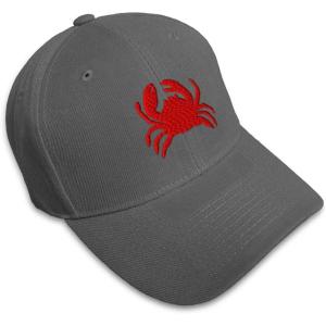 imageBaseball Cap Crab C Embroidery Animals Ocean Hats for Men WomenDark Grey