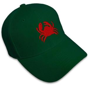 imageBaseball Cap Crab C Embroidery Animals Ocean Hats for Men WomenForest Green