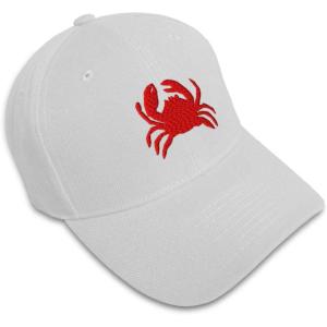 imageBaseball Cap Crab C Embroidery Animals Ocean Hats for Men WomenWhite