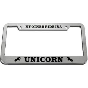 imageSpeedy Pros License Plate Frame My Other Ride is A Unicorn Zinc Weatherproof Car Accessories Chrome 2 Holes 1 Frame