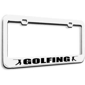 imageSpeedy Pros Metal License Plate Frame Id Rather Be Golfing Golf Metal Tag Holder Car Accessories Black 2 Holes 1 FrameWhite 2 Holes