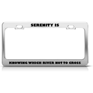 imageSpeedy Pros Metal License Plate Frame Serenity Knowing River Not Cross Car Accessories Chrome 2 Holes