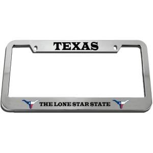 imageSpeedy Pros Texas The Lone Star State Zinc Metal License Plate Frame Car Auto Tag Holder  Chrome 2 Holes