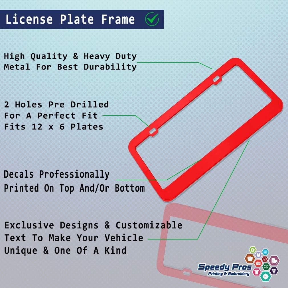 imageSpeedy Pros Metal License Plate Frame My Other Ride is A Horse Chrome Tag Border Car Accessories Chrome 2 Holes 1 FrameRed 2 Holes