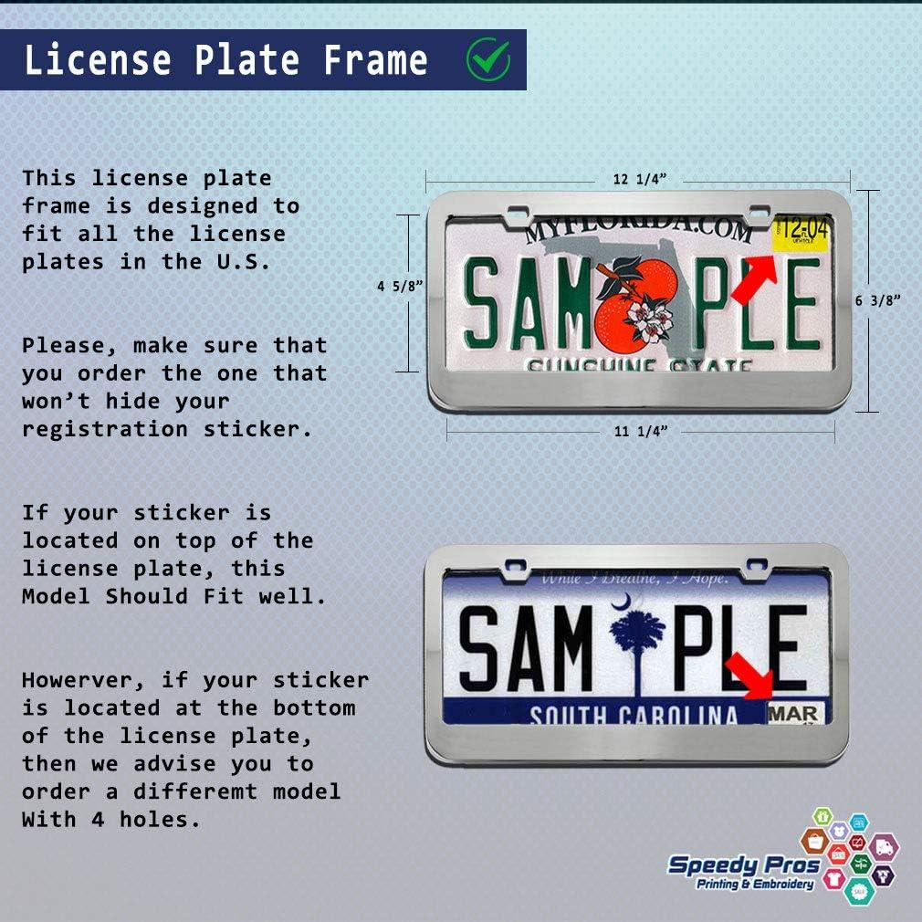 imageSpeedy Pros Metal License Plate Frame My Other Ride is A Horse Chrome Tag Border Car Accessories Chrome 2 Holes 1 FrameWhite 2 Holes