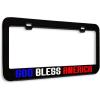 imageMetal License Plate Frame God Bless America Flag Eagle Metal Tag Holder Car Accessories Stainless Steel 2 Holes 1 FrameBlack 2 Holes