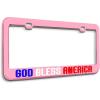 imageMetal License Plate Frame God Bless America Flag Eagle Metal Tag Holder Car Accessories Stainless Steel 2 Holes 1 FrameSoft Pink 2 Holes