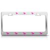 imageSpeedy Pros Metal License Plate Frame Pink Flamingo Animal Car Accessories Chrome 2 Holes