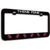 imageSpeedy Pros Metal License Plate Frame Think Pink Breast Cancer Ribbons Hot Pink Metal Tag Holder Car Accessories Soft Pink 2 Holes 1 FrameBlack 2 Holes