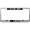 imageSpeedy Pros Registered Nurse Zinc Metal License Plate Frame Car Auto Tag Holder  Chrome 2 Holes