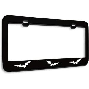 imageSpeedy Pros Metal License Plate Frame Bat Bats Animal Metal Tag Holder Car Accessories Black 2 Holes 1 FrameBlack 2 Holes