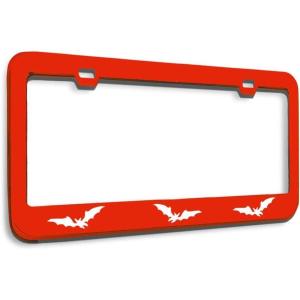 imageSpeedy Pros Metal License Plate Frame Bat Bats Animal Metal Tag Holder Car Accessories Black 2 Holes 1 FrameRed 2 Holes