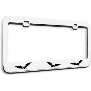imageSpeedy Pros Metal License Plate Frame Bat Bats Animal Metal Tag Holder Car Accessories Black 2 Holes 1 FrameWhite 2 Holes