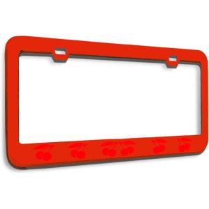 imageSpeedy Pros Metal License Plate Frame Cherry Cherries Metal Tag Holder Car Accessories Black 2 Holes 1 FrameRed 2 Holes