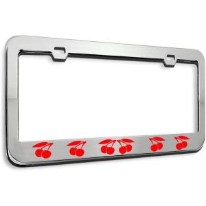 imageSpeedy Pros Metal License Plate Frame Cherry Cherries Metal Tag Holder Car Accessories Black 2 Holes 1 FrameStainless Steel 2 Holes