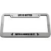 imageSpeedy Pros Life is Better with A Horse in It Zinc Metal License Plate Frame Car Auto Tag Holder  Chrome 2 Holes