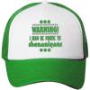 imageSpeedy Pros Trucker Hat Warning I May Be Prone Ti Shenanigans St Patricks Day PolyesterKelly Green