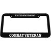 imageSpeedy Pros United States Army Combat Veteran Zinc Metal License Plate Frame Car Auto Tag Holder  Black 2 Holes