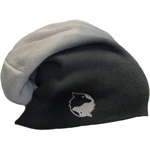 imageSlouchy Beanie for Men Yin Yang Wolf Silver Embroidery Acrylic Women Skull CapBlack Grey
