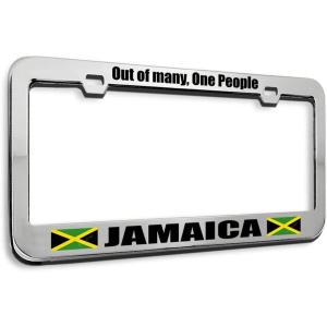 imageSpeedy Pros Metal License Plate Frame Jamaica Out of Many 1 People Country Metal Tag Holder Car Accessories Chrome 2 Holes 1 FrameChrome 2 Holes