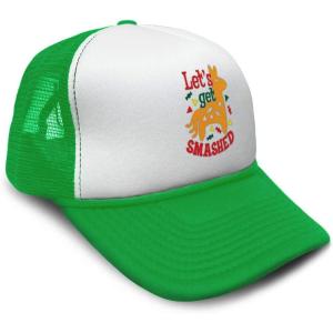imageSpeedy Pros Trucker Hat Lets Get Smashed Snapback Baseball Cap for Men ampamp Women PolyesterKelly Green