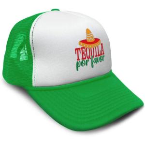 imageSpeedy Pros Trucker Hat Tequila Por Favor Snapback Baseball Cap for Men ampamp Women PolyesterKelly Green