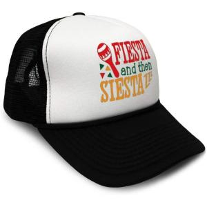 imageTrucker Hat Fiesta and Then Siestas Snapback Baseball Cap for Men ampamp WomenBlack