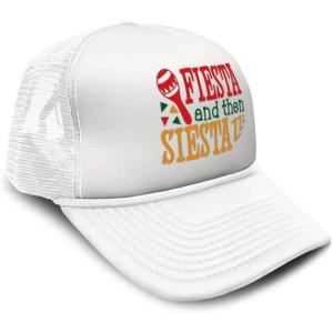 imageTrucker Hat Fiesta and Then Siestas Snapback Baseball Cap for Men ampamp WomenWhite