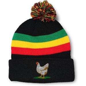 imageSpeedy Pros Pom Pom Beanies for Women Chicken Hen Embroidery Skull Cap Winter Hats for Men Acrylic 1 SizeRasta Design Only