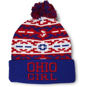 imageSpeedy Pros Pom Pom Beanies for Women Ohio Girl State USA America Embroidery Skull Cap Girl Winter Hats for Men 1 SizeAmerican Pixel Design Only