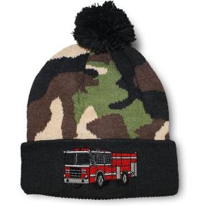 imageSpeedy Pros Pom Pom Beanies for Women Fire Engine Truck A Embroidery Skull Cap Winter Hats for Men Acrylic 1 SizeCamo Design Only