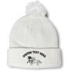 imagePom Pom Beanies for Women Animal Running Horses Embroidery Skull Cap Winter Hats for Men Acrylic 1 SizeWhite Personalized Text Here