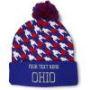 imageSpeedy Pros Pom Pom Beanies for Women Ohio State USA America A Embroidery Skull Cap Winter Hats for Men Acrylic 1 SizeAmerican Stars Personalized Text Here