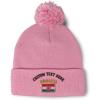 imageSpeedy Pros Pom Pom Beanies for Women Croatia Flag Embroidery Skull Cap Flags Winter Hats for Men Acrylic 1 SizeSoft Pink Personalized Text Here