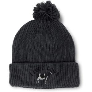 imageCustom Pom Pom Beanies for Women I Love Cows Embroidery Skull Cap Winter Hats for Men Acrylic 1 SizeBlack Design Only