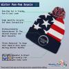 imageCustom Pom Pom Beanies for Women Golden Retriever Dog C Embroidery Skull Cap Winter Hats for Men 1 SizeAmerican Flag Design Only