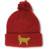 imageCustom Pom Pom Beanies for Women Golden Retriever Dog C Embroidery Skull Cap Winter Hats for Men 1 SizeRed Design Only