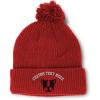 imageCustom Pom Pom Beanies for Women Boston Terrier Silly Face Embroidery Skull Cap Winter Hats for Men 1 SizeRed Personalized Text Here
