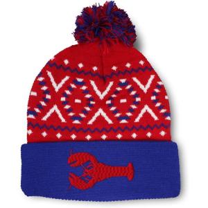 imagePom Pom Beanies for Women Lobster B Embroidery Skull Cap Winter Hats for Men Acrylic 1 SizeAmerican X Design Only