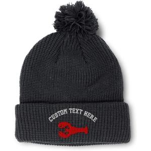 imagePom Pom Beanies for Women Lobster B Embroidery Skull Cap Winter Hats for Men Acrylic 1 SizeBlack Personalized Text Here